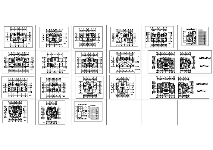 住宅楼户型标准层建筑设计平面图纸